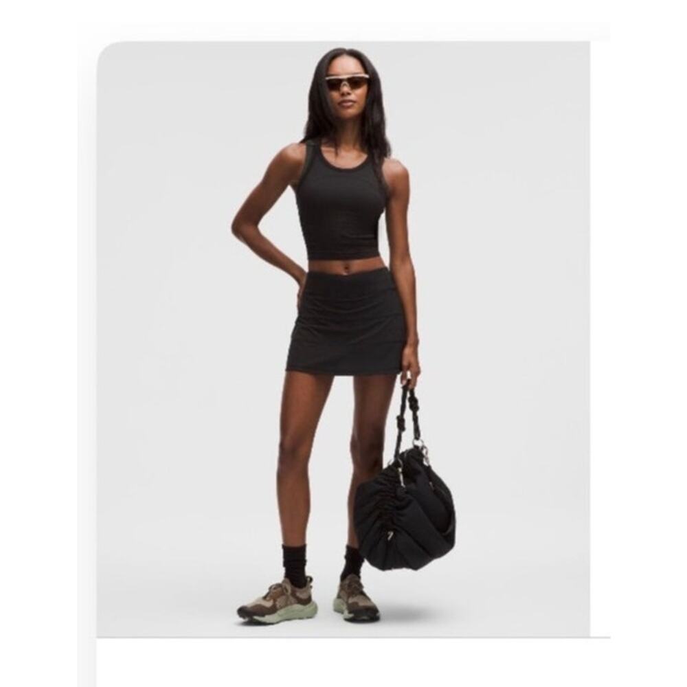 Lululemon Pace Rival Mid-Rise Skirt Long Black Size 6